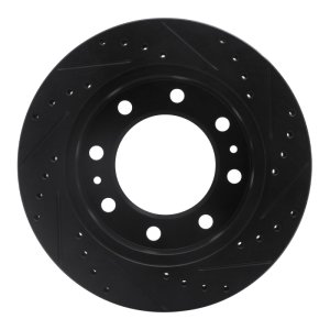 Chevrolet Silverado 3500 Brake Rotor (1) - Front Left - R1 Concepts - Drilled & Slotted - Black - `01-`25